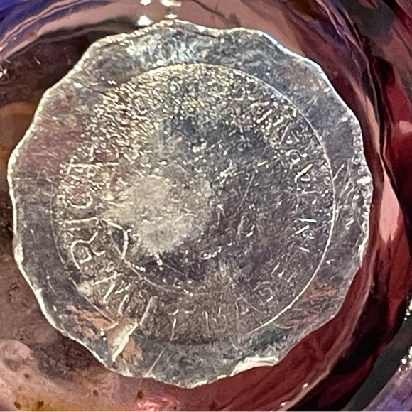 Vintage I. W. Rice & Co. Set 2 Perfume Bottle Hobnail Milk & Purple Glass Japan - Picture 7 of 15